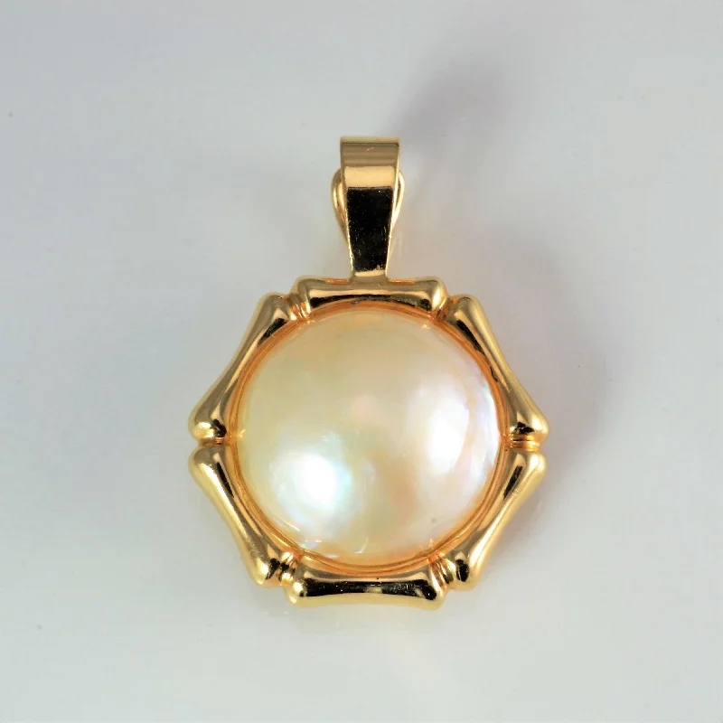 Bezel Set Mabe Pearl Pendant