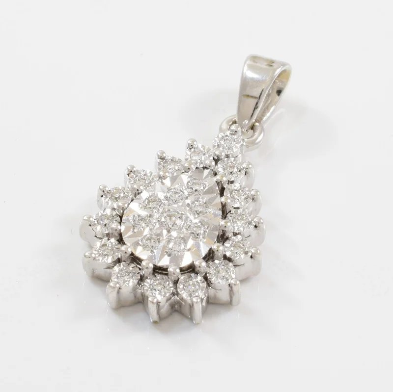 Diamond Illusion Cluster Drop Pendant | 0.22ctw |