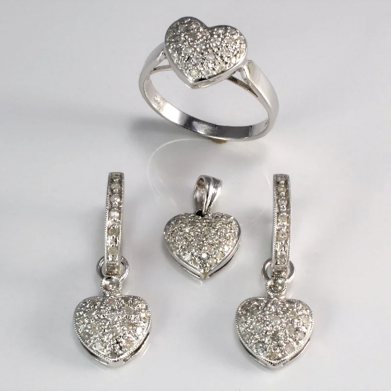 White Gold Diamond Heart Suite | 1.00ctw |