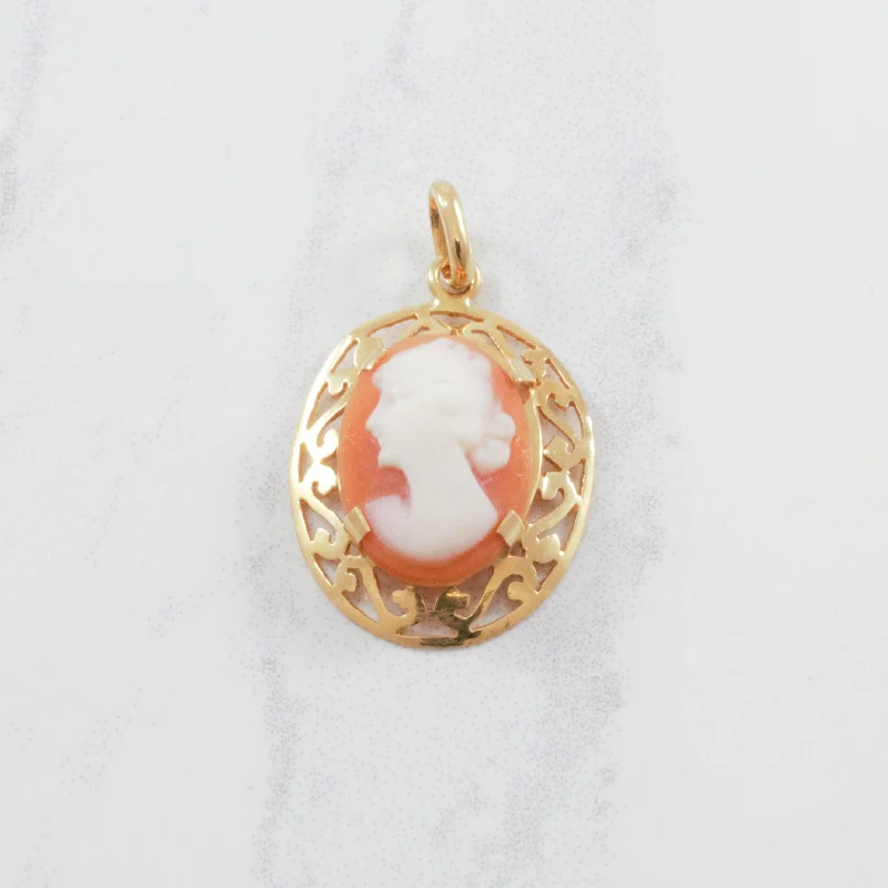 Retro Era Filigree Cameo Pendant