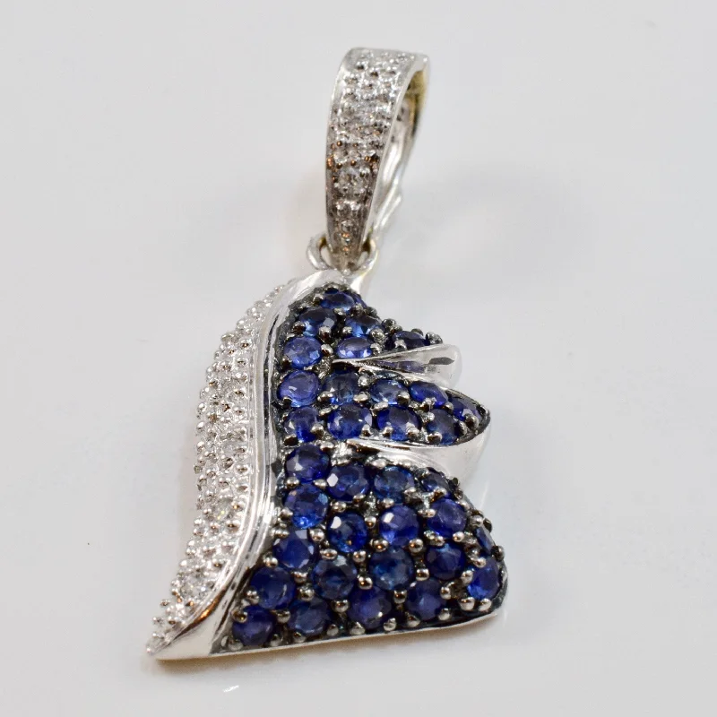 Sapphire and Diamond Cluster Pendant | 0.05 ctw |