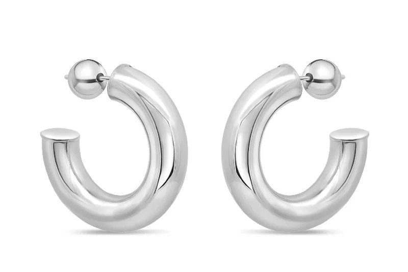 Casablanca Sterling Silver Half Hoop Earrings