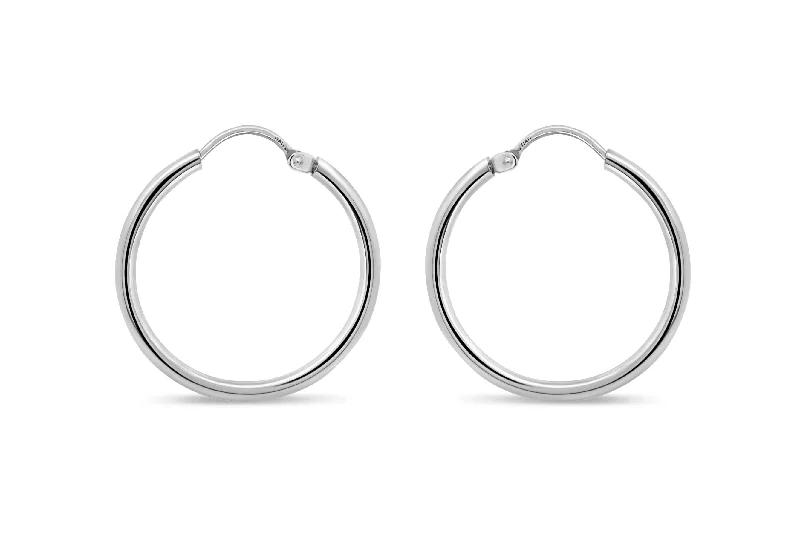 Casablanca Sterling Silver Sleeper Hoop Earrings: Small