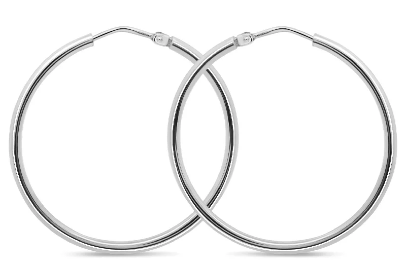 Casablanca Sterling Silver Sleeper Hoop Earrings