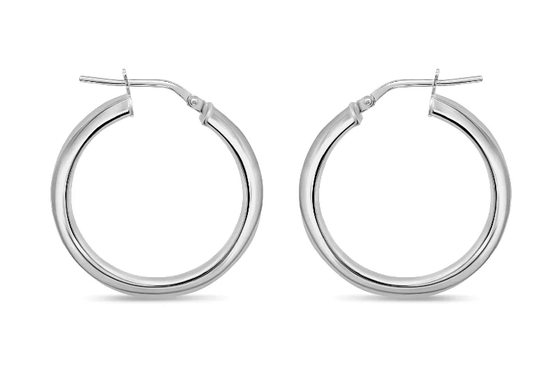 Casablanca Sterling Silver Smooth Hoop Earrings