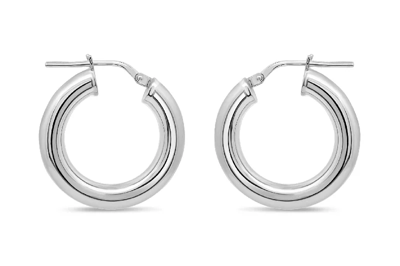 Casablanca Sterling Silver Smooth Hoop Earrings: Small