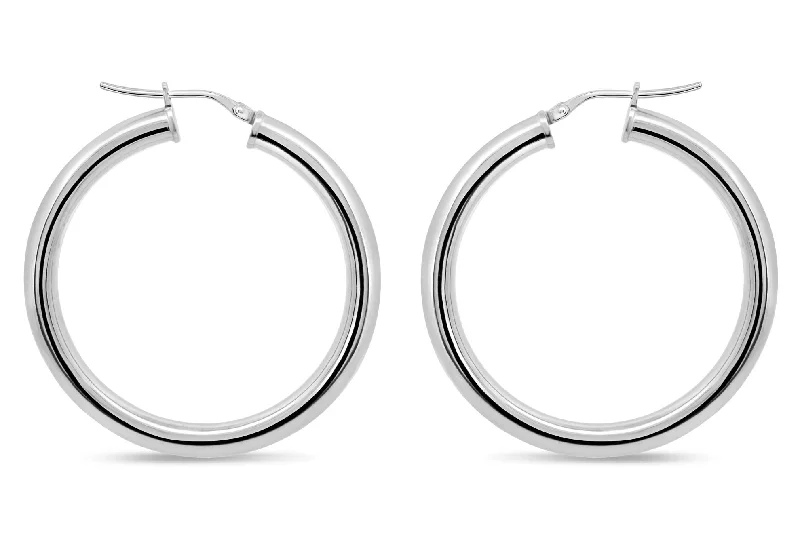 Casablanca Sterling Silver Smooth Hoop Earrings