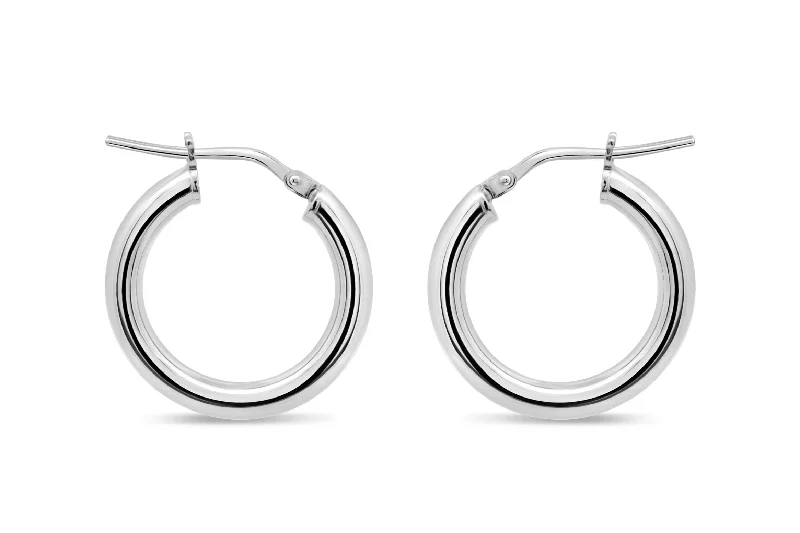 Casablanca Sterling Silver Tube Hoop Earrings