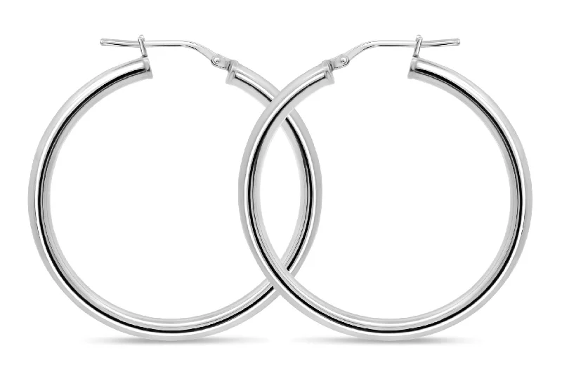 Casablanca Sterling Silver Tube Hoop Earrings