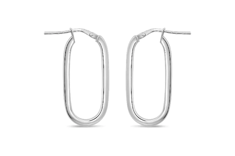 Casablanca Sterling Silver U-Hoop Earrings: Large