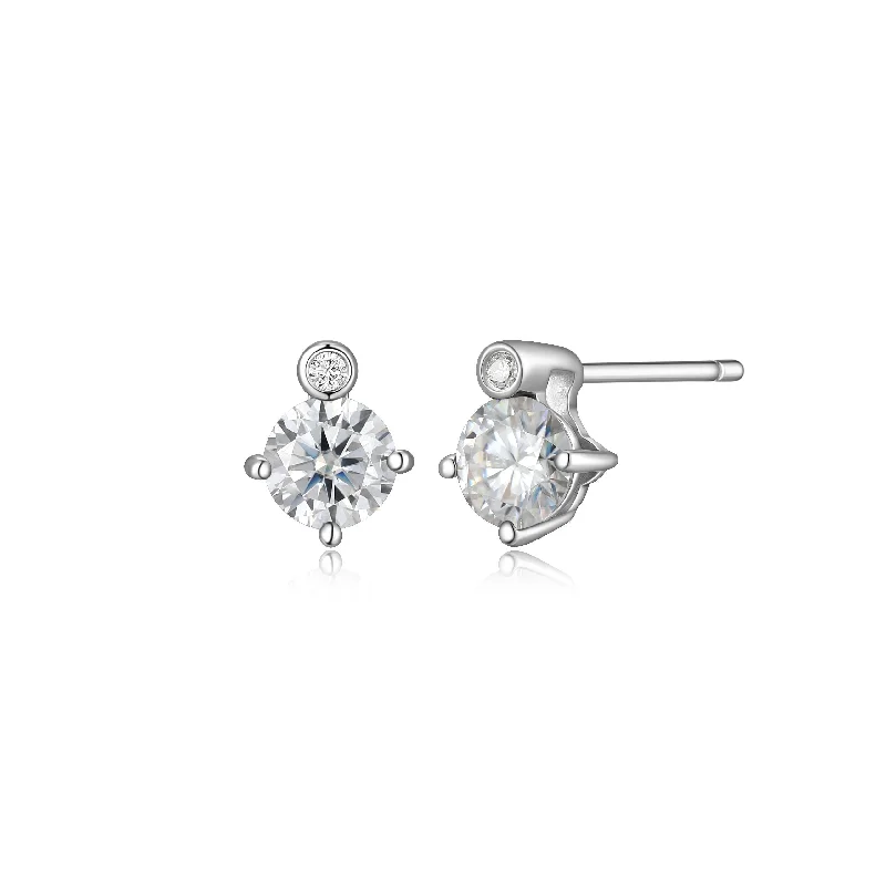 Elle Lab Grown Diamond Stud Earrings: Moissanite