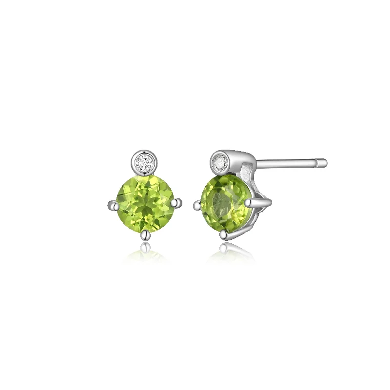 Elle Lab Grown Diamond Stud Earrings: Peridot