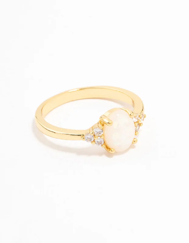 Gold Plated Mystical Oval Ring