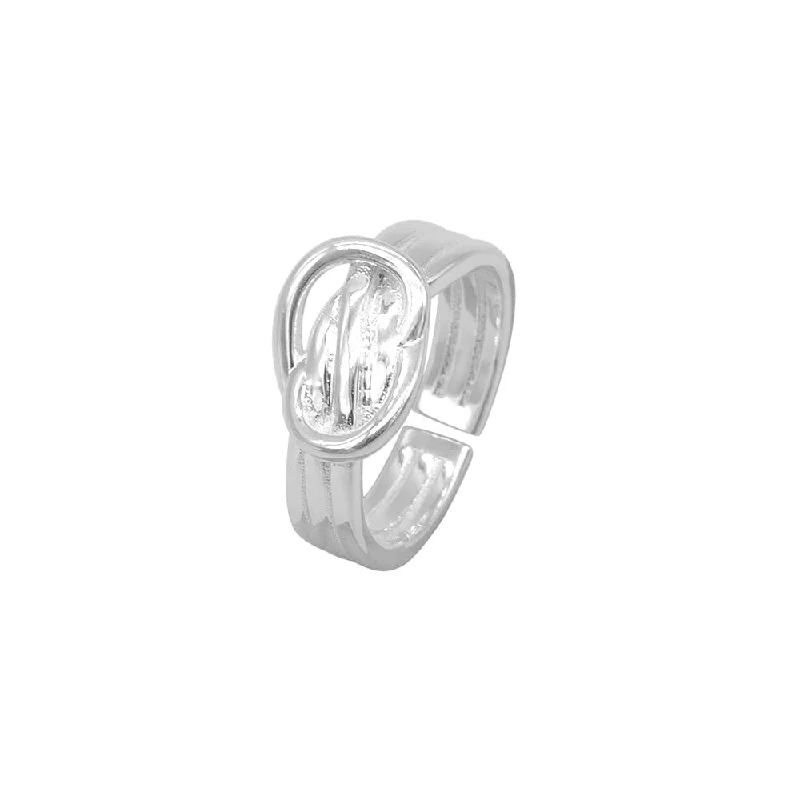 Iris Adjustable Silver Belt Knot Ring