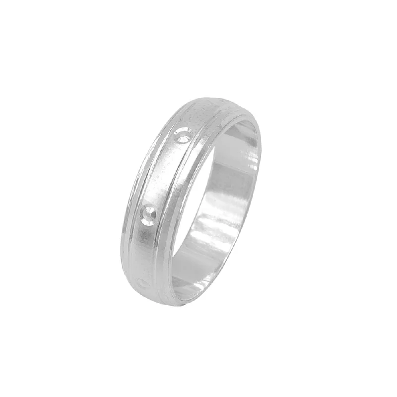 Isha Sandblasted Band with Deep Engraved Design Ring Unisex R4519