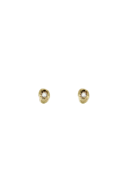 Lab Grown Reservoir Stud 01 Solid Gold