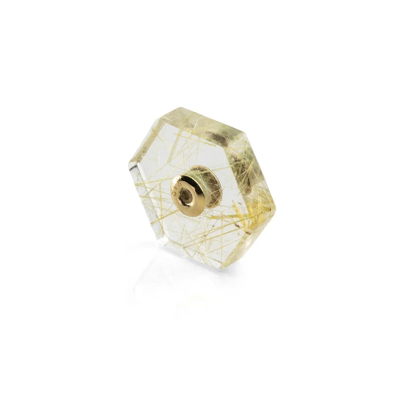 Hexagon Rutile Stone for Spear Earring