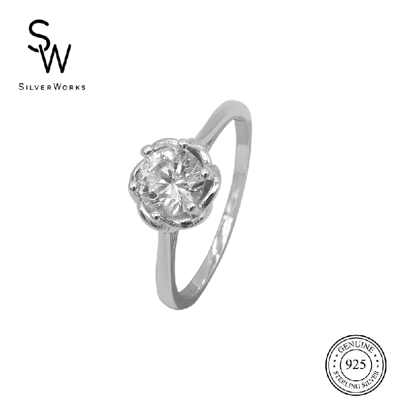 Silverworks Flower Bud Ladies Ring R6461