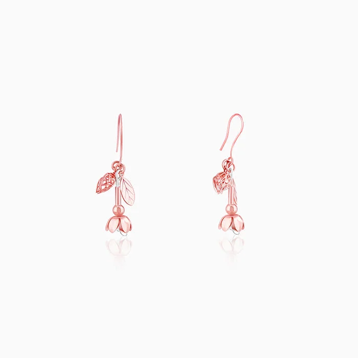 Rose Gold Blooming Brahma Earrings