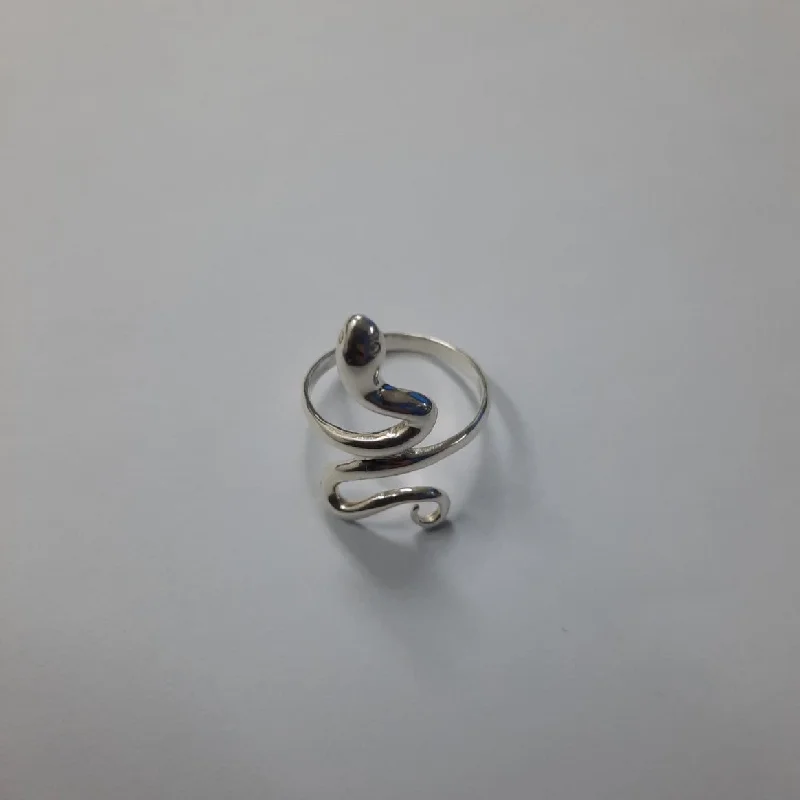 Violet Snake 925 Sterling Silver Open Ring