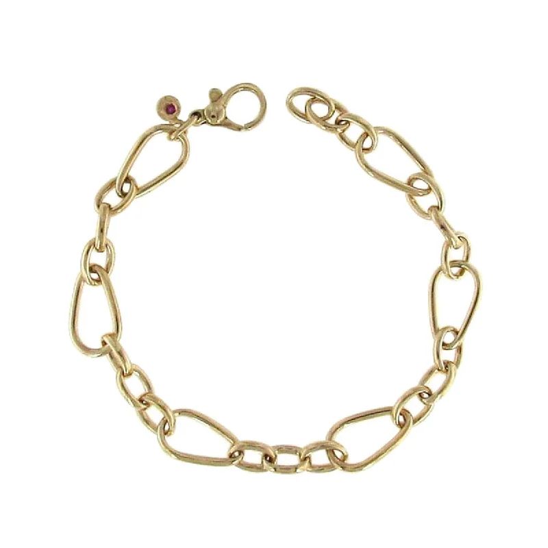 18K Alternating Link Bracelet