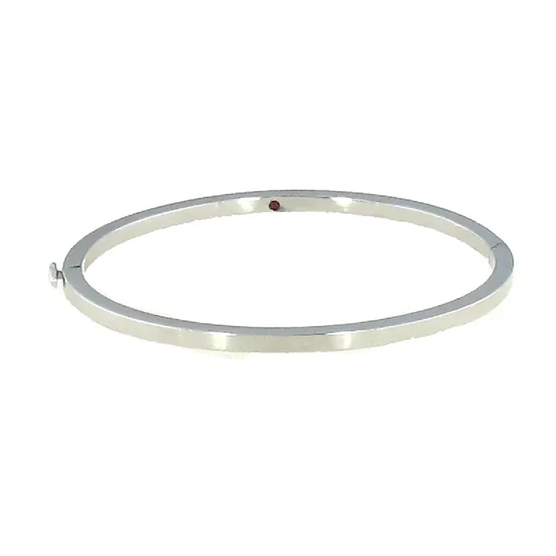 18K White Gold Oro Classic Oval Bangle