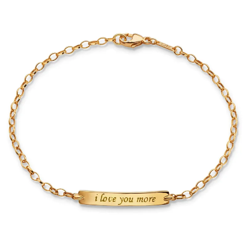 18K Yellow Gold I Love You More Petite Poesy Bracelet