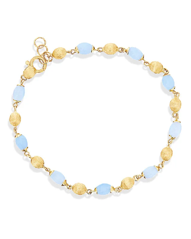 "Azure" Gold and Aquamarine casual bracelet