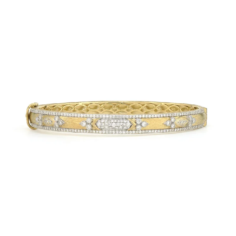 Moroccan Diamond and Gold Bangle