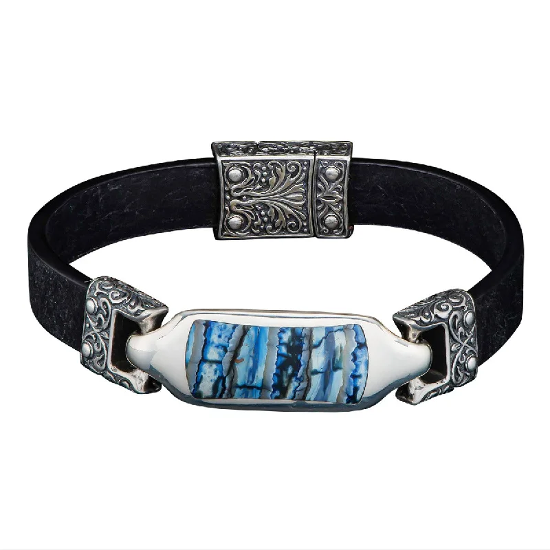 Florence MT Black Leather Bracelet