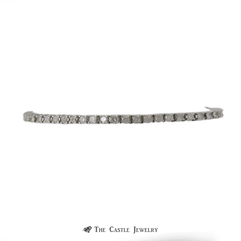 Prong Set 3cttw Diamond Tennis Bracelet in 14K White Gold