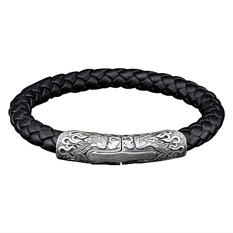 Ramble On Silver Black Bracelet