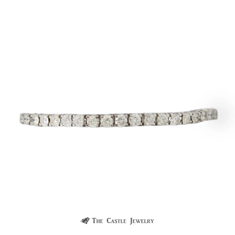 Square Link Prong Set 7cttw Diamond Tennis Bracelet in 14K White Gold