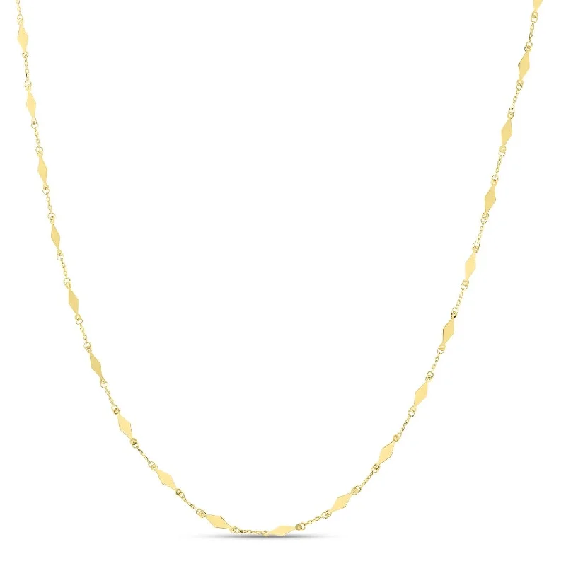 EMILIQUE 14 KARAT YELLOW GOLD DIAMOND SHAPED MIRROR NECKLACE