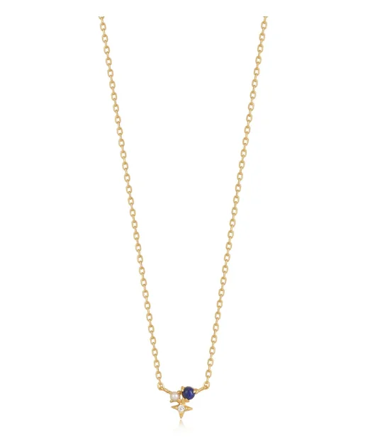 Ania Haie 925 Sterling Silver Lapis Star Link Necklace