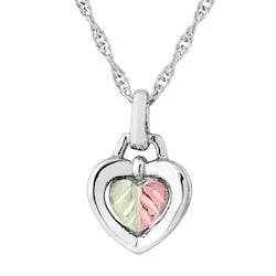 Black Hills Gold Silver Heart Necklace