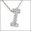 Cubic Zirconia Cz Letter I Pendant Initial Pendant