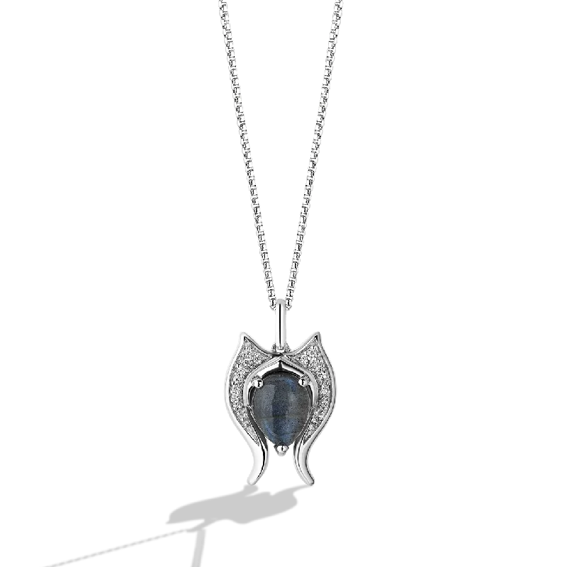 AHSOKA TANO™ PENDANT IN STERLING SILVER with 1/12 CT.TW. Diamonds and Blue Labradorite