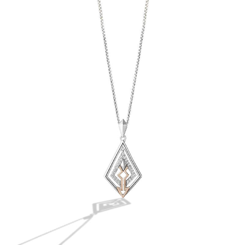 AHSOKA TANO™ WOMEN'S PENDANT 1/10 CT.TW. Diamonds, Sterling Silver and 10k Rose Gold