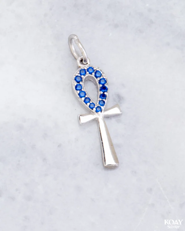 Blue Zircon Key Pendant