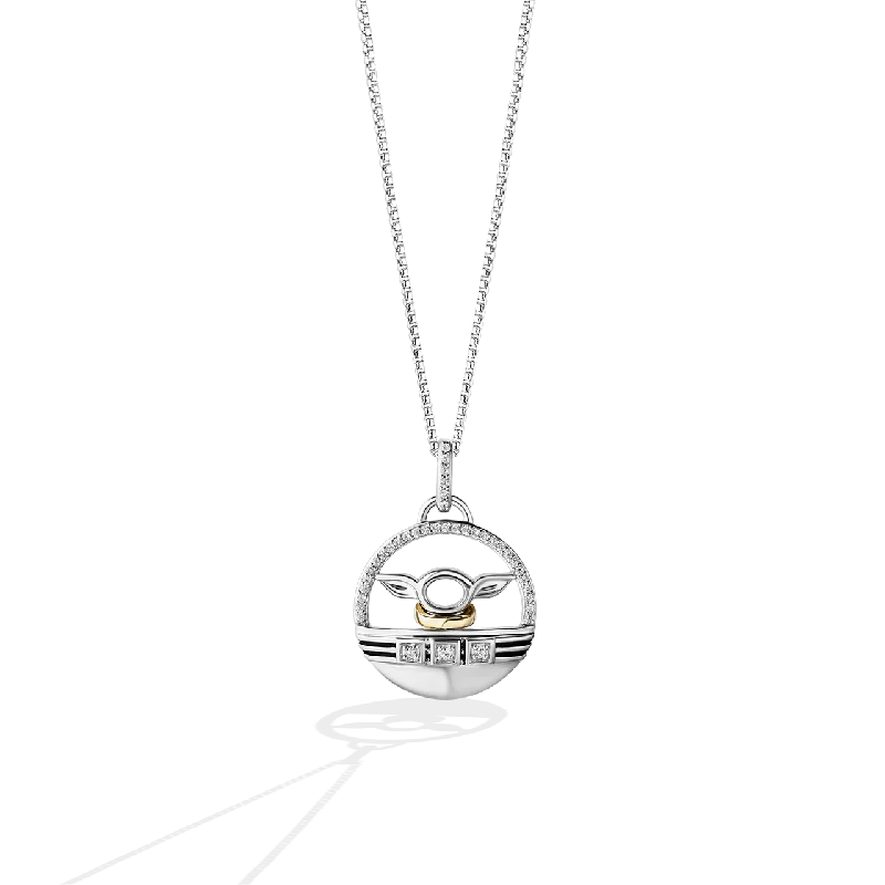 GROGU™ WOMEN'S PENDANT 1/10 CT.TW. Diamonds, 10K Yellow Gold and Sterling Silver