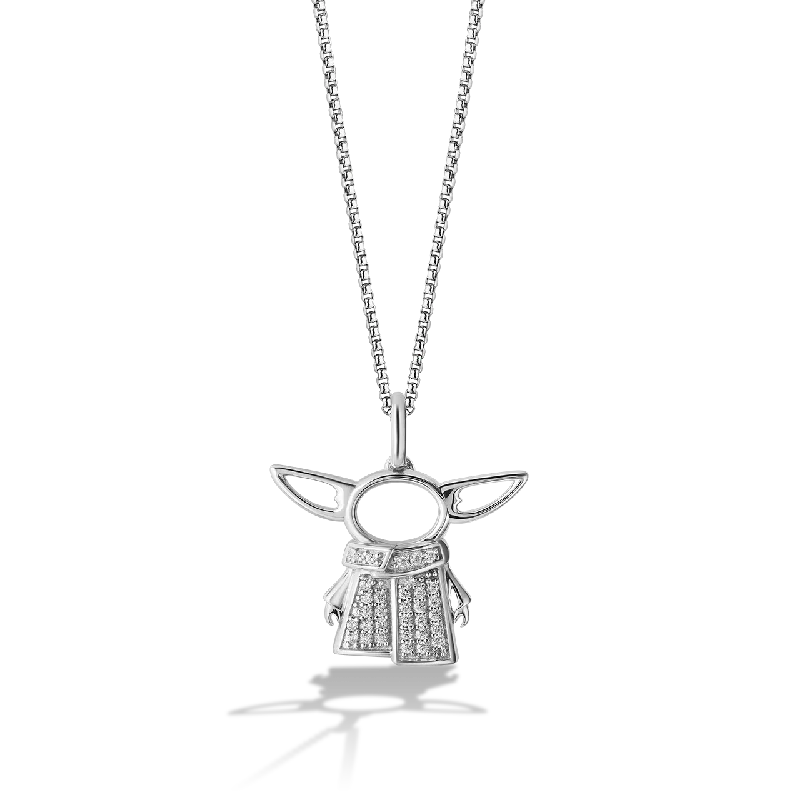 GROGU™ WOMEN'S PENDANT 1/10 CT.TW. White Diamonds 10K White Gold