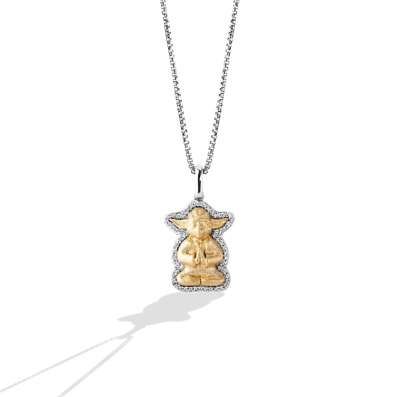 THE JEDI™ MASTER WOMEN'S PENDANT 1/10 CT.TW. White Diamonds Silver and 10K Yellow Gold